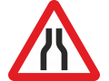 Road Narrows On Both Sides